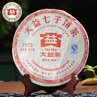 

2012 yr TAETEA 7572 Batch 201 Ripe Puer Tea 357 g Dayi Menghai Tea Factory Puer Shu Puerh Cake PC89 Aged puerh