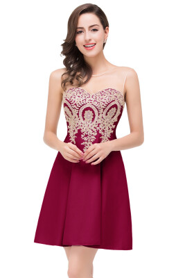 

2018 Keyhole Short Appliques A-Line Sleeveless Mini Homecoming Dresses