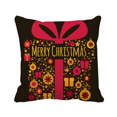 

Christmas Gift Black Festival Square Throw Pillow Insert Cushion Cover Home Sofa Decor Gift
