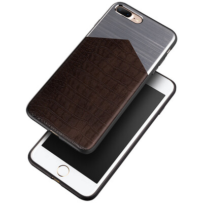 

Youjiamei Touch Apple 87plus Mobile Shell Drop Protection Case for iPhone87plus 55 Inch Crocodile Pattern - Coffee Brown