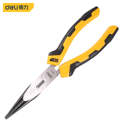 

Deli deli plastic handle needle-nosed pliers 55 high carbon steel clamp pliers handle PVC rubber pliers 8 inch DL0102