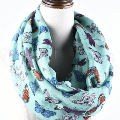 

Guttavalli Nice Women Soft Butterfly Ring Scal Summer Chevron Printing Animals Loop Scarf Viscose Stripes Геометрическая бесконечная кожа