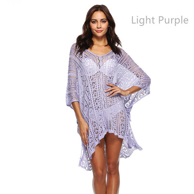 

Sexy Hollow V-neck Wide Sleeve Dress Beach Sun Blouse 15 colors