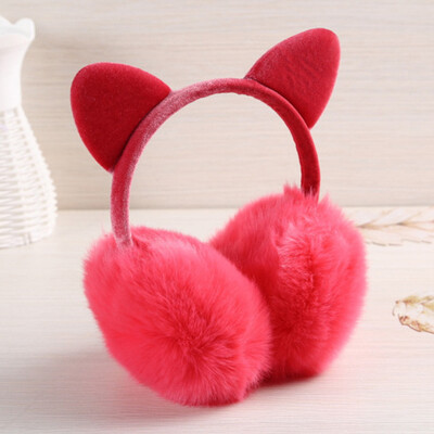 

Winter Autumn Warm Faux Fur Ear Muffs Cute Cat Ear Earflap Rabbit Fur Earmuff for girls Ear flap Ladies Plush Ear muffs Women