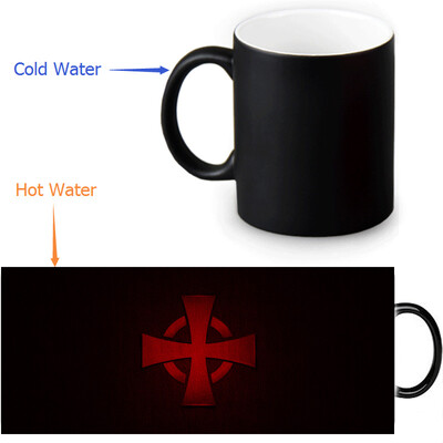 

The Knights Templar 350ml/12oz Heat Reveal Mug Color Change Coffee Cup Sensitive Morphing Mugs Magic Mug Milk Tea Cups