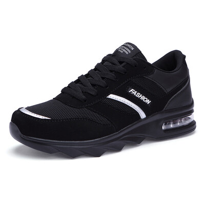 

2018 Black White Sneakers for Men Cushioning Running Shoes Breathable Air Mesh Sports Man Sneaker Comfortable Walking Shoe