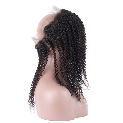

Alot Indian 360 Lace Closure 22 * ​​4 * 2 дюйма 100% Virgin человеческие волосы Kinky Curly Lace Frontal Closure Free Part с детскими волосами