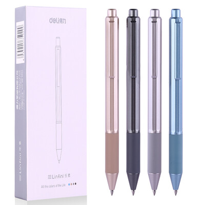 

Deli deli music office 05mm press black gel pen bullet pen pen 12 A10