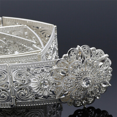 

Fashion Bridal Jewelry European Women Ethnic Flower Waist Chain Belt Sash Waistband Crystal Romania Traditional Body Jewelery
