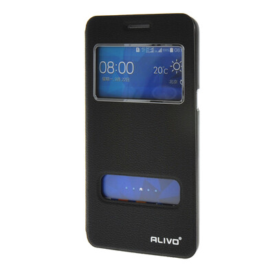 

MOONCASE Samsung Galaxy Grand Prime G5308W G530 Case Double Window View Leather Flip Bracket Back Case Cover Black