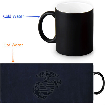 

USMC 350ml/12oz Heat Reveal Mug Color Change Coffee Cup Sensitive Morphing Mugs Magic Mug Milk Tea Cups