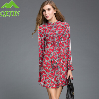 

Womens love print sexy tops office women blouses long Sleeve Blouse nature silk Tops Shirt dresses Plus size  Red vestidos