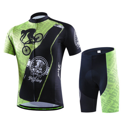 

Mens short-sleeved summer moisture wicking bicycle bike clothing suit