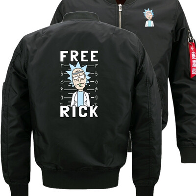 

Rick&Morty Free Bomber Flight Flying Jacket Winter thicken Warm Zipper Men Jackets Anime Mens Casual Coat