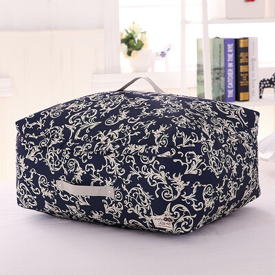 

Western mirror flower blue M storage bag quilt dust bag moving bag clothing sorting bag toy storage washable three-layer thickening