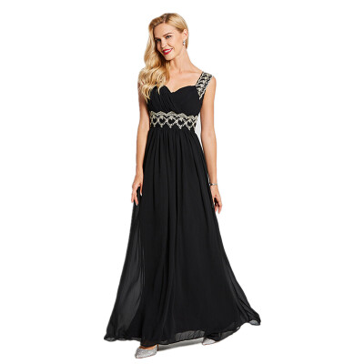 

CAZDZY Straps Appliques A Line Evening Dress