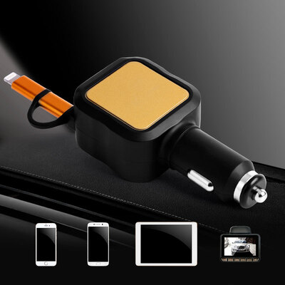 

YooCar Car Charger One To Two Cigarette Lighter Converter Car Charger Headset Quick Charge Multifunction Cigarette Lighter USB Transfer Interface Expansion Black Gold