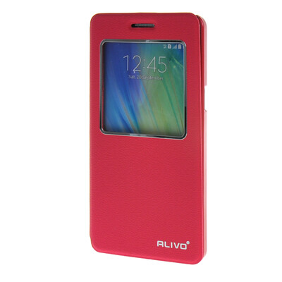 

MOONCASE Samsung Galaxy A5 Case Slim Window View Design Flip Leather Bracket Back Case Cover Hotpink