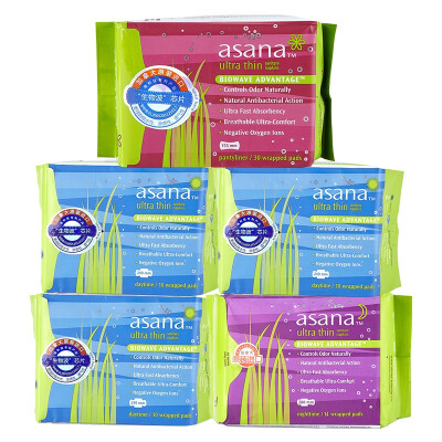 

Asana Asana ultra-thin cotton soft instantaneous suction sanitary napkin special equipment 5 pack daily 30 night with 14 pad 30 Canada imported