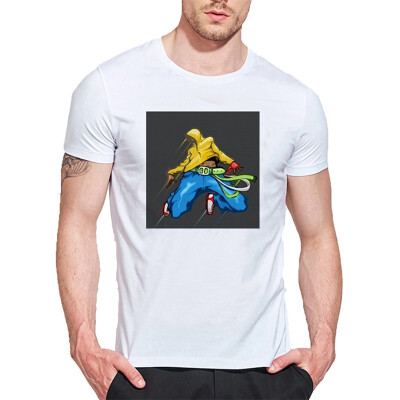 

Mens O Round Neck Casual Short Sleeves Fashion Cotton T-Shirts Boy Like Zombie Picture Digital Print