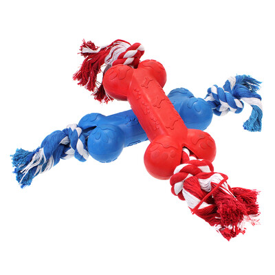 

Thousand feathers Soleil pet dog toy dog bite toy molar toy training toy cotton rope dog bone large random color