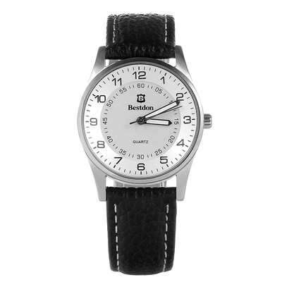 

BESTDON 98106L White Dial Black Genuine Leather Quartz Waterproof Watch with Luminous Pointer (Women)