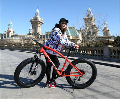

Ship Form RU KUBEEN 7/21/24/27 speeds Disc brakes Fat bike 26 inch 26x4.0" Fat Tire Snow Bicycle Oil spring fork