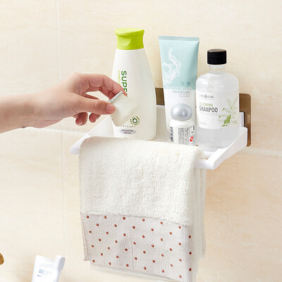 

You Mu multi-function racks no trace stickers bathroom kitchen bathroom plastic wall hanging soap box towel rack cosmetics storage rack