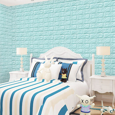 

Green wallpaper wall stickers TV background wall 2 pieces self-adhesive thickening living room bedroom childrens room decoration stickers 6877cm light powder