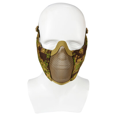 

Tactifans Tactical Foldable Mesh Mask With Ear Protection for Airsoft Paintball Adjustable Elastic Belt Strap Hunting Helmet