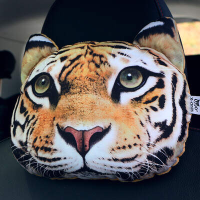 

Hua 3D animal pillow car headrest lumbar pillow cartoon creative car accessories Shar Pei