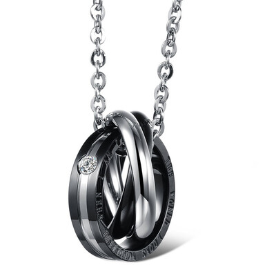 

Cubic Zirconia Round Pendant Necklaces For Men Women High Quality 316l Stainless Steel Couple Fashion Jewelry OGX863