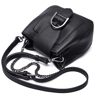 

POLO Womens Shoulder Bag Fashion Chain Messenger Bag Simple Wild Womens Bag ZY340P341J Black