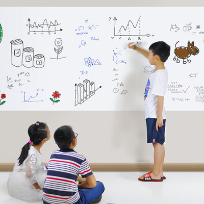 

Qinglan rewritable whiteboard wall stickers childrens graffiti board stickers office training self-adhesive removable whiteboard 60200CM gift 3 pens