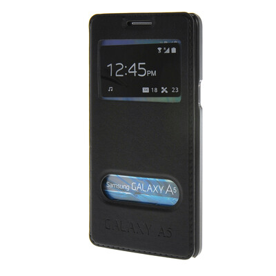 

MOONCASE Samsung Galaxy A5 Case View Leather Flip Pouch Bracket Back Cover Black