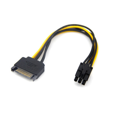 

Huayuan SATA 15 Pin Male M to PCI-e Express Card 6 Pin Female Graphics Video Card Power Cable