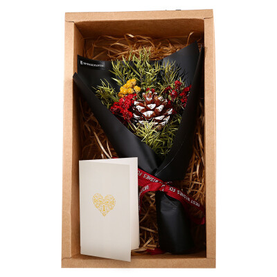 

First eternal flower pine cone dried flower lantern bouquet gift box flower delivery Christmas gift birthday gift anniversary day to send girlfriend