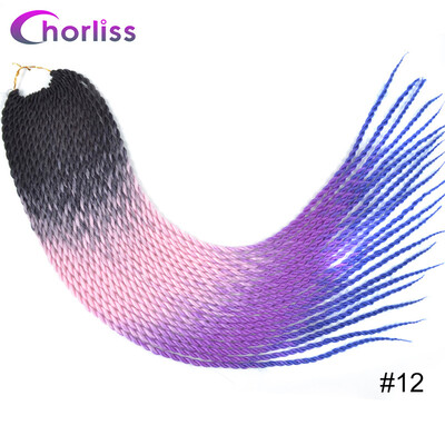 

Chorliss 24"Soft Crochet Braids Synthetic Hair Braiding Hair Senegalese Twist Kanekalon Hair Extenstion Mint Green Black Brown