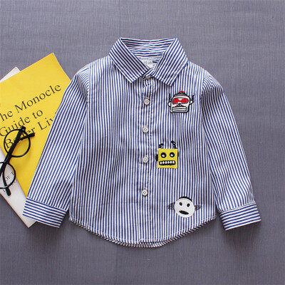 

Spring Autumn robot Boys Shirts Cotton Casual Blouses for Children 4 Colors Camisas Para Hombre