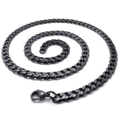 

Hpolw 65mm Jewelry Mens Hot Sale Casual Simole Men Stainless Steel Material Braided Black Lobster Clasps Chains Necklaces