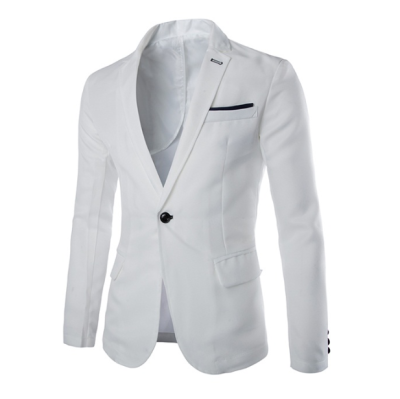 

New Foreign Men's Suit Solid Color Single-Breasted Long Sleeve Suit Simple Style Men's Business Suit Jacket