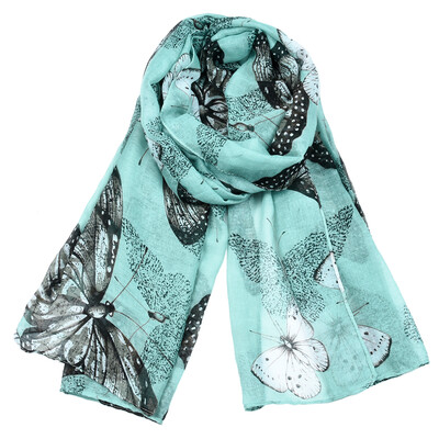 

Jeouly животные шарфы женщины бабочка Echarpes Foulard Femm длинный вуали шарф солнцезащитные шали синий hijab обертывания кэшкл маркас