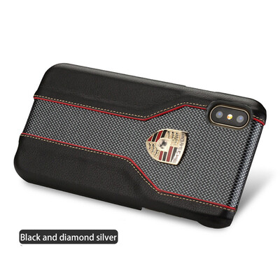 

LANGSIDI натуральный кожаный чехол для iPhone X Высокое качество Diamond Texture Car Logo Back Cover
