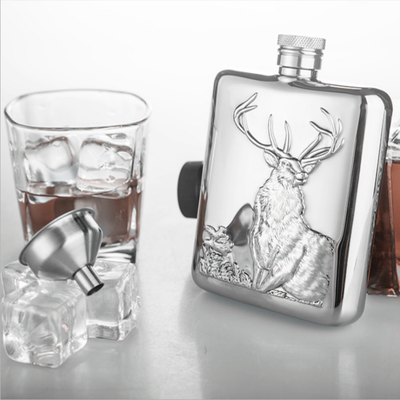 

Qian Xu Russian portable jug Whiskey Jug Jug Jug stainless steel authentic outdoor portable 6 ounces handmade boutique wine funnel