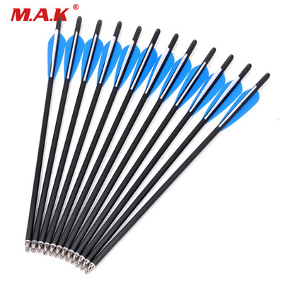 

12 pcs Carbon Crossbow Arrow 17 Inches Diameter 88 mm 125 Grain Tip Point for Archery Bow Hunting Shooting