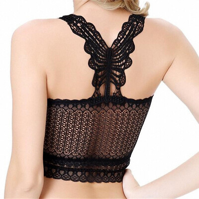 

Summer Style Women Lace Crop Top Back Bow Butterfly Pecho Sexy Ladies Bra Tube Crop Short Vest High Quality