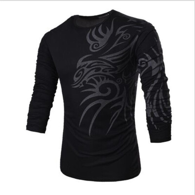 

Foreign trade wholesale fashion style tattoo T-shirt long sleeve t-shirt men fall fashion goods special