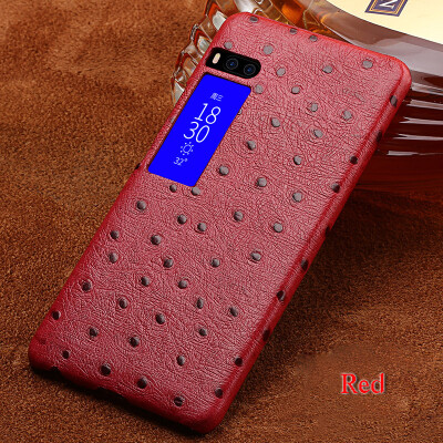 

Genuine Leather Phone Case For Meizu Pro 7 Case Ostrich Texture Back Cover For MX6 Pro 6 Plus Case