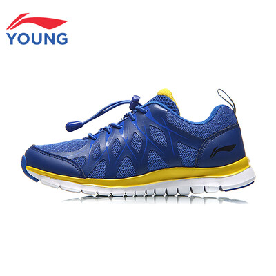 

Li Ning childrens shoes boys&girls Tongyun technology shock absorption running shoes big children wear non-slip running shoes sports shoes YKFN044-1 Haibao blue lemon yellow 34
