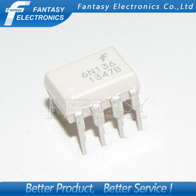 

50PCS 6N136 DIP8 DIP photoelectric coupler new&original free shipping